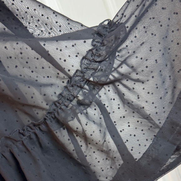 Split Black Ruffled Mini Dress - Picture 6 of 16